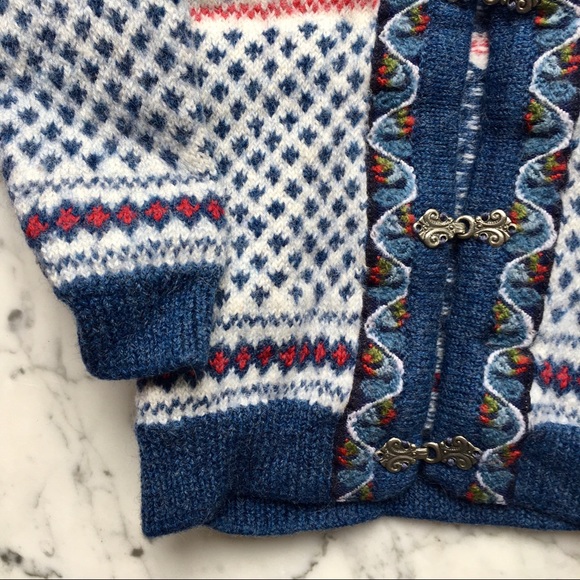 SOLD :: Vintage Nordic Swedish Hooded Wool Cardigan - Picture 3 of 7